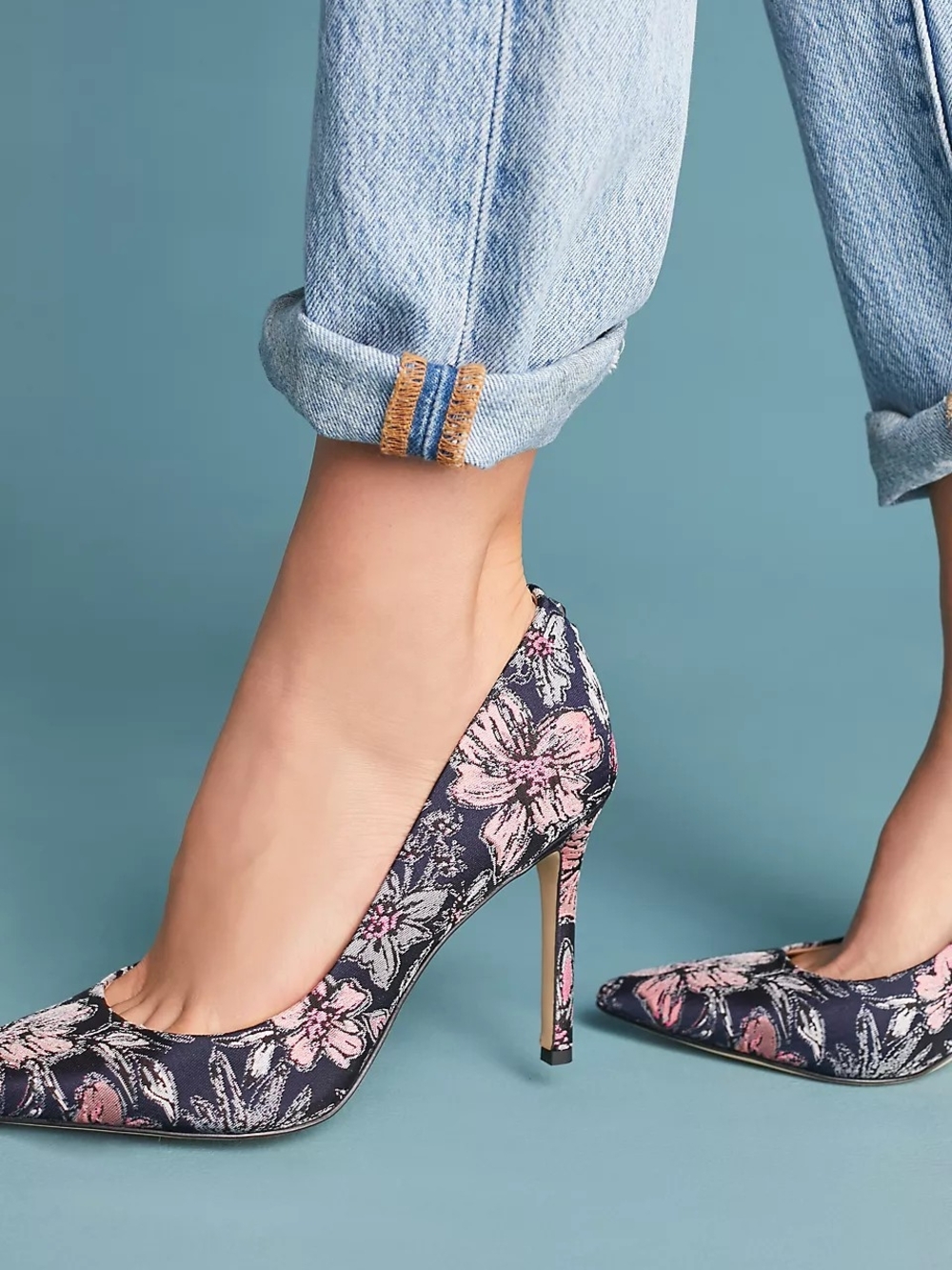 Sam Edelman Hazel Floral Pointed Toe Stiletto Heels Pumps Shoes 10 - Picture 2 of 7